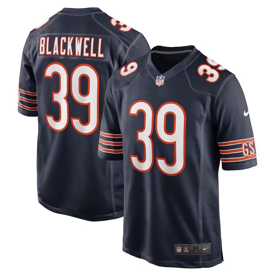 Men Chicago Bears #39 Josh Blackwell Nike Navy Game Player NFL Jersey->chicago bears->NFL Jersey